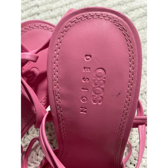 ASOS Design Nightly Pointed Toe Wrap Tie Stiletto Shoes Womens 7 Pink 109348654 - Picture 11 of 11